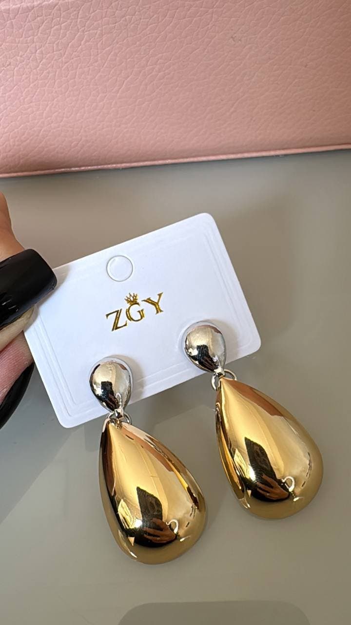 Brinco 2 Banhos Gota Dourado