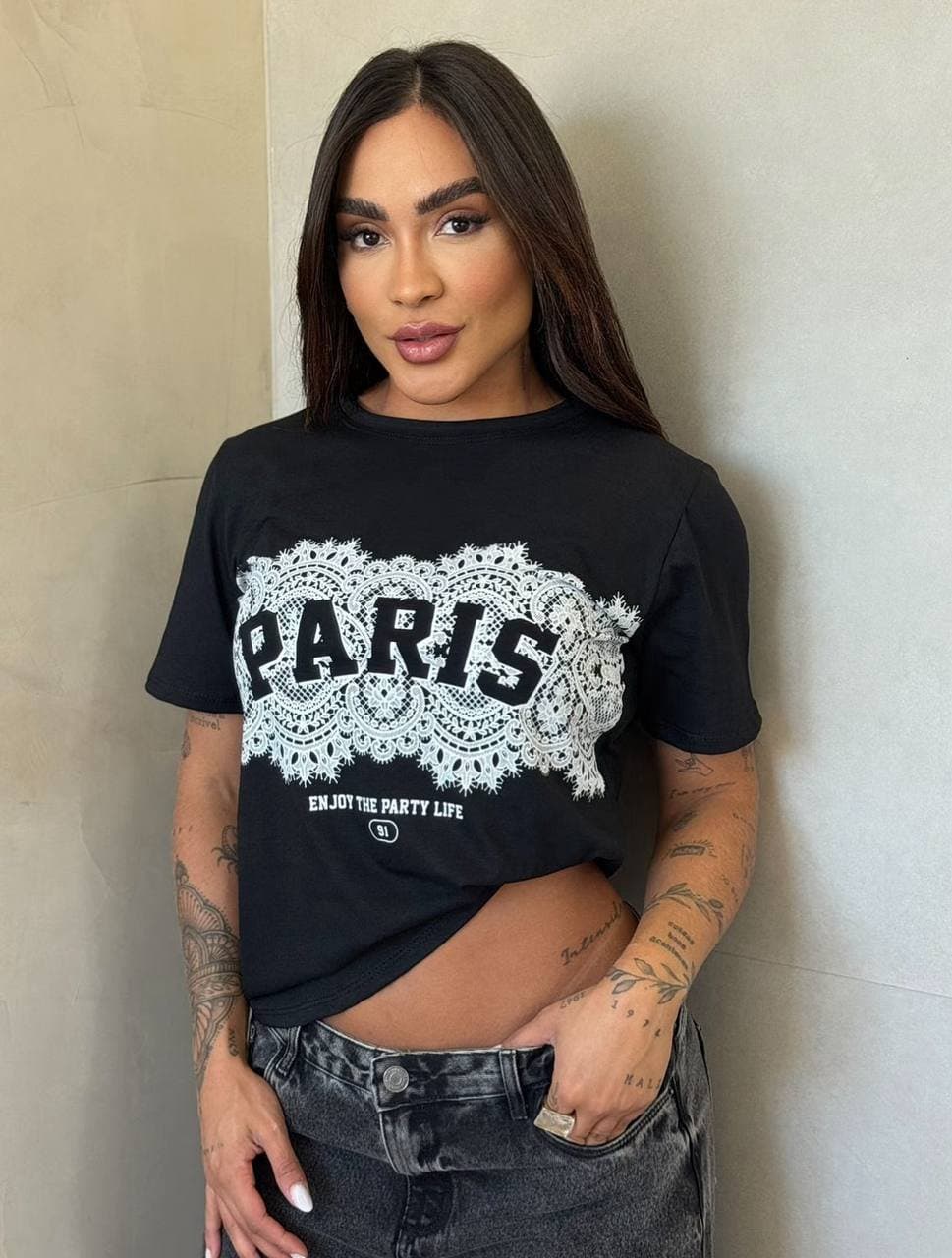 T-shirt Paris Preta