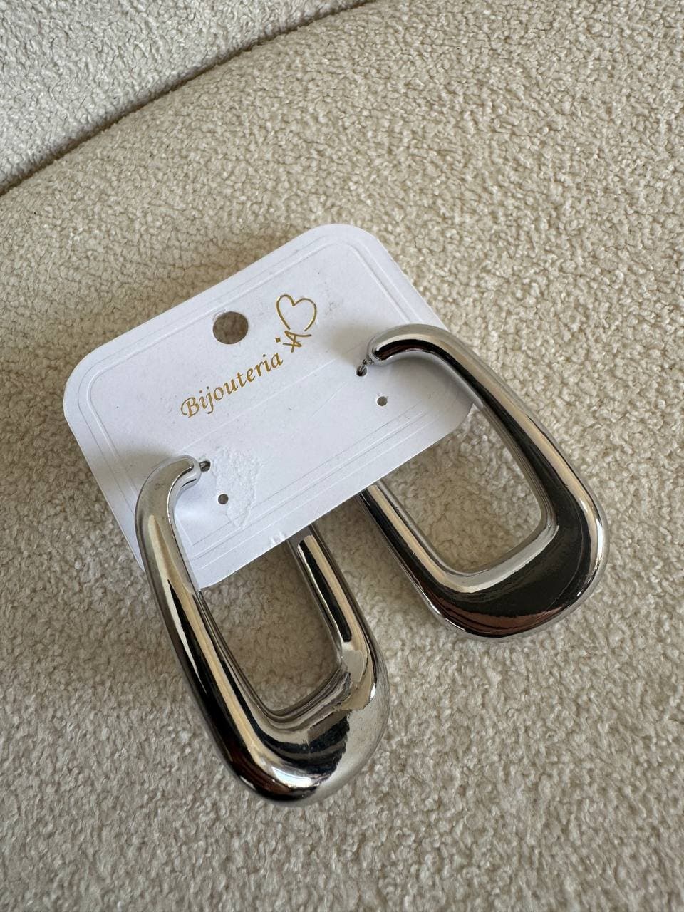 Brinco Argola Retangular Prata