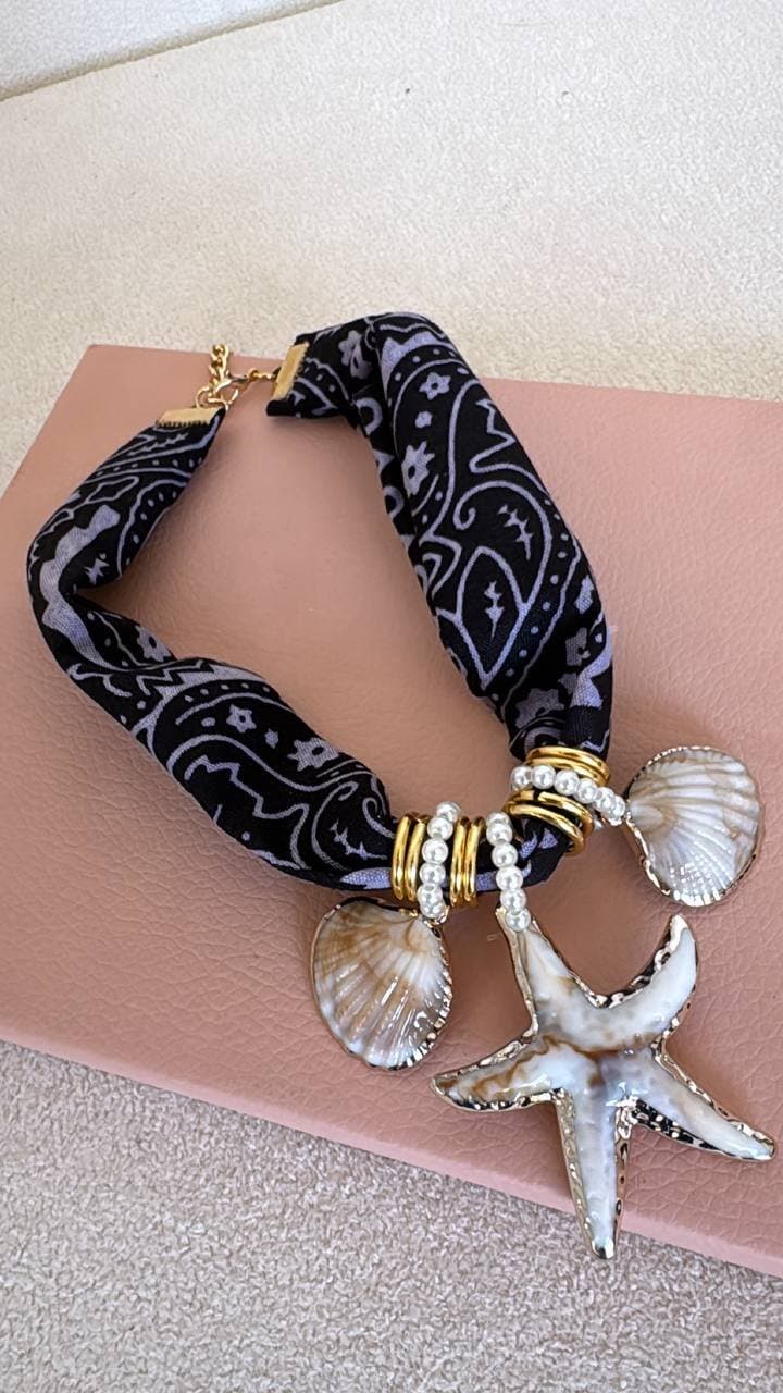 Colar Choker Bandanna Azul