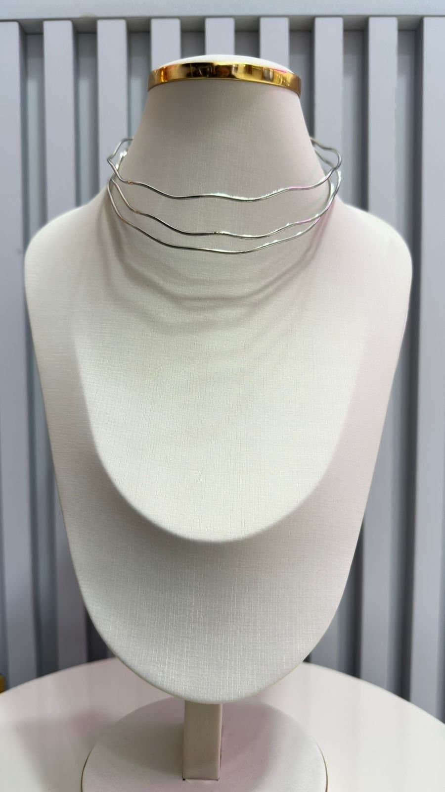 Colar Choker Triplo Prata