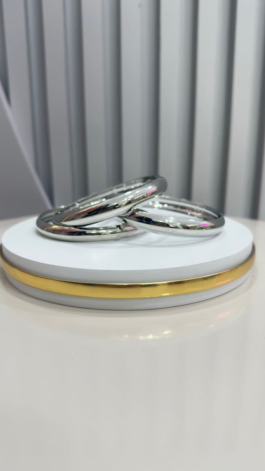 Conjunto de Três Pulseiras Prata Bracelete