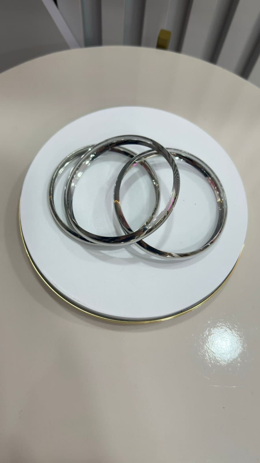 Conjunto de Três Pulseiras Prata Bracelete