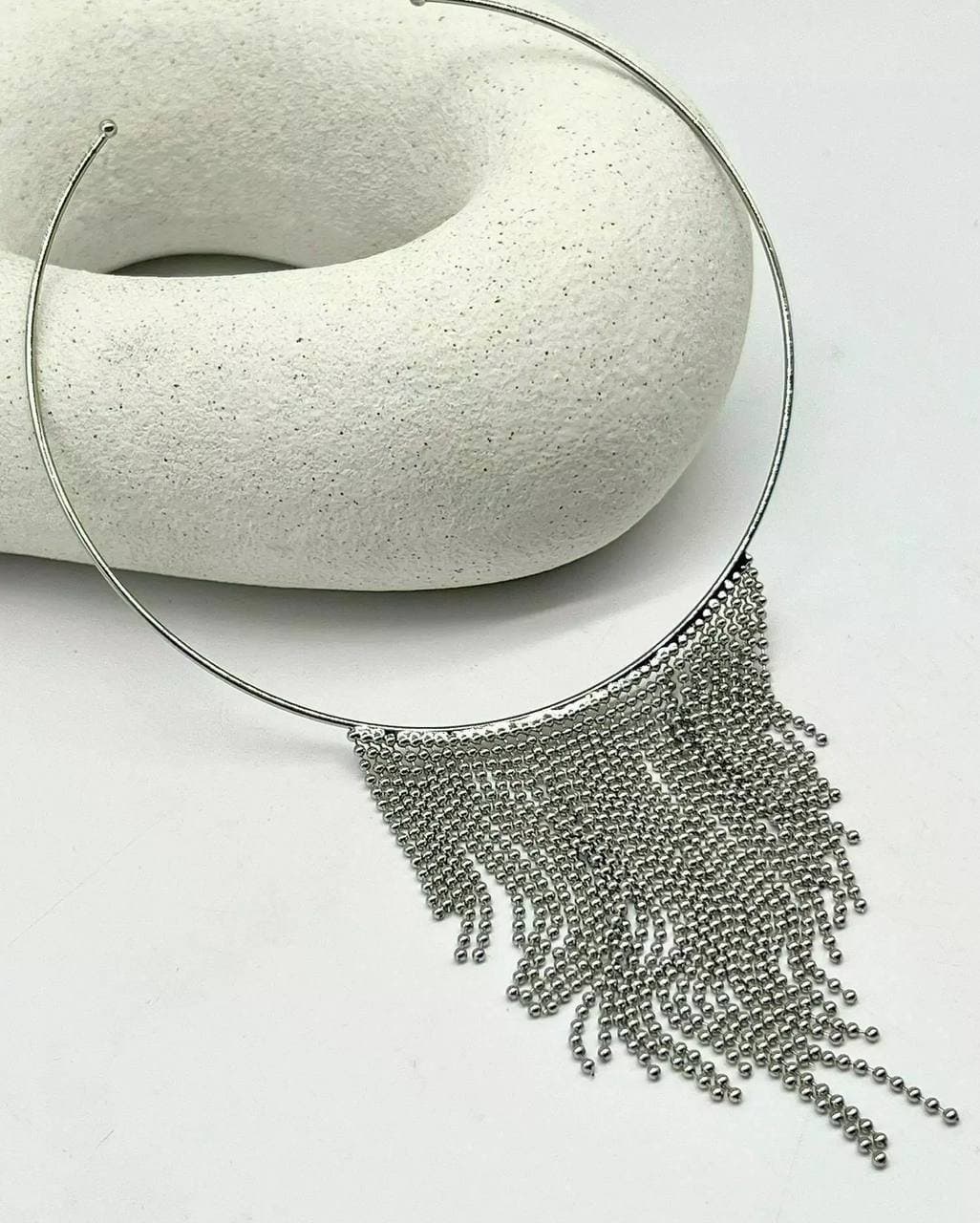 Colar Luxo Franjas Prata
