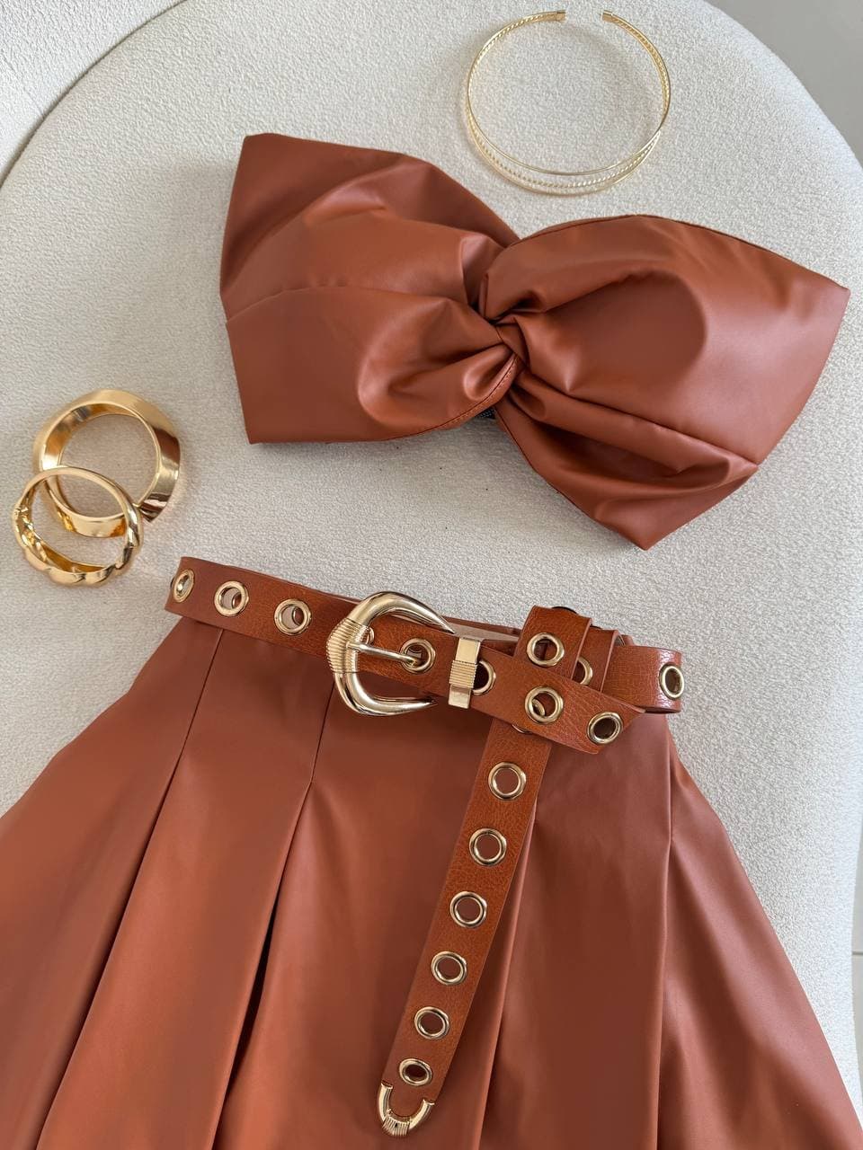 Cropped Nozinho Courino Caramelo