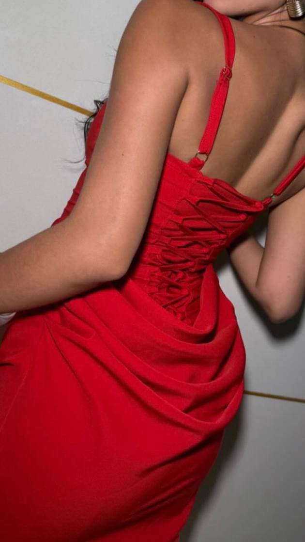 Vestido Alfaiataria Premium Corset Vermelho