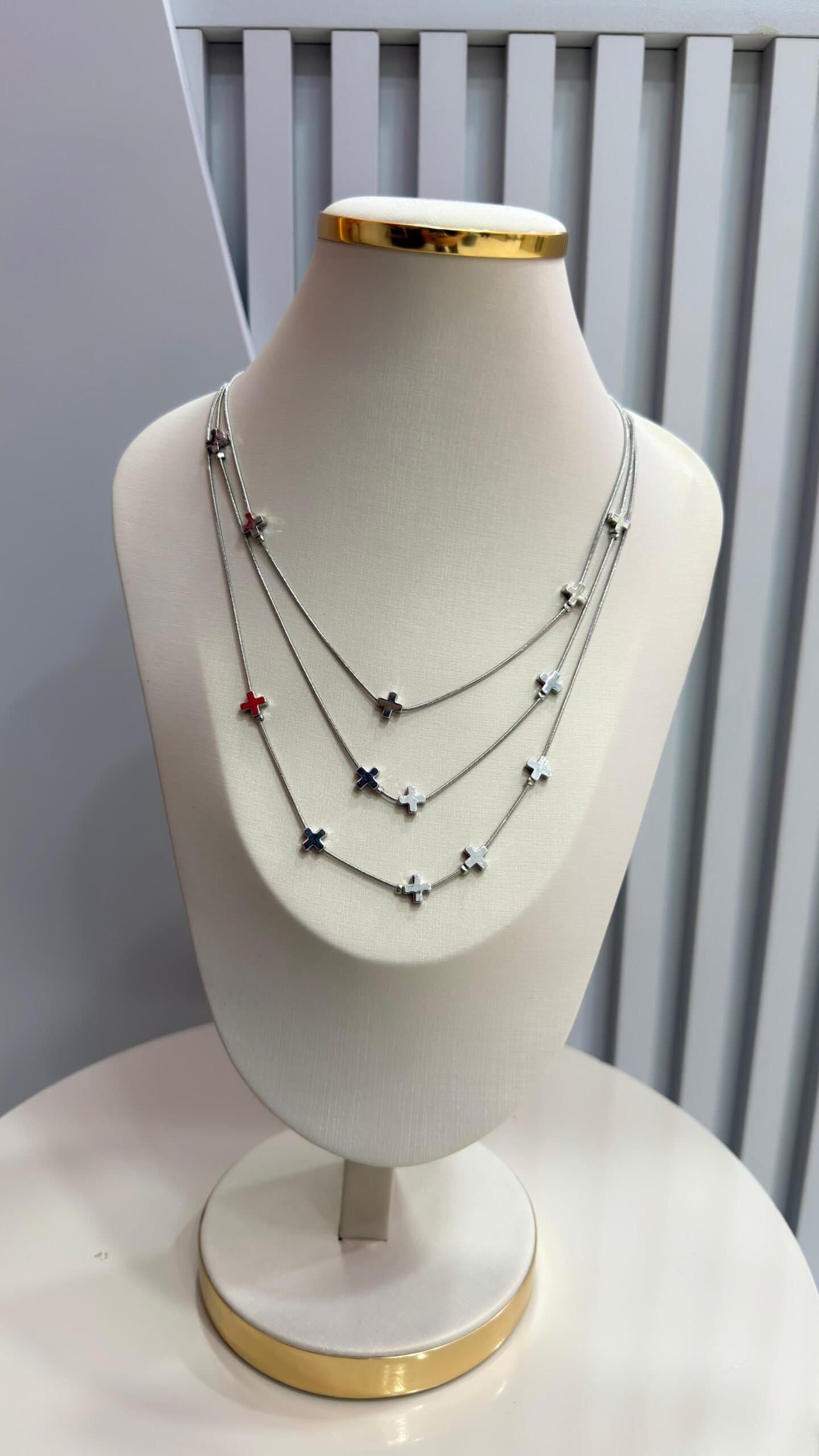 Colar Trio Pingentes Mais Prata