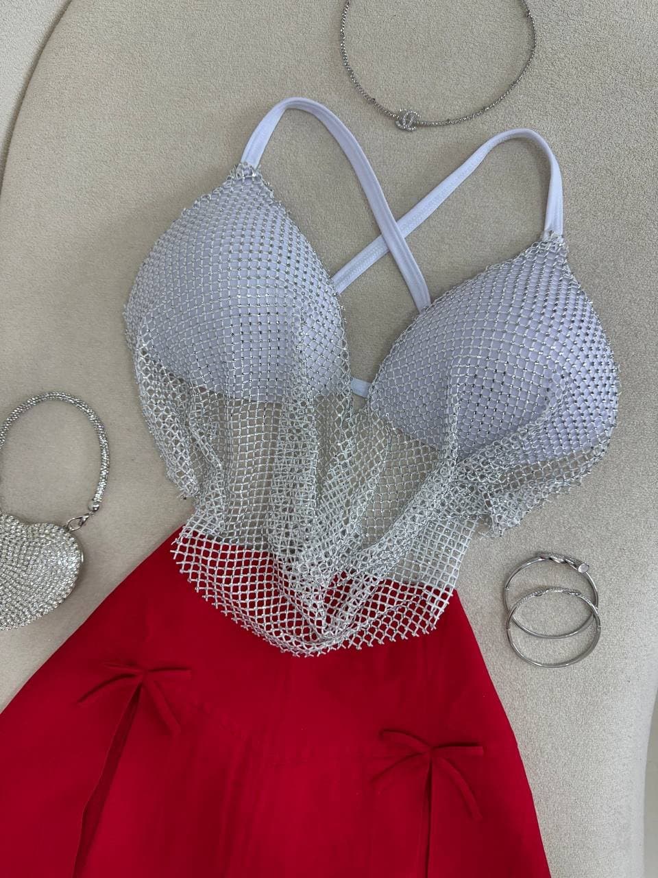 Saia/shorts Lacinho Vermelha