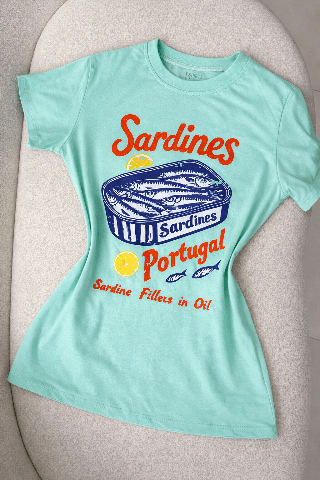 T-shirt Algodão Sardines Verde Água