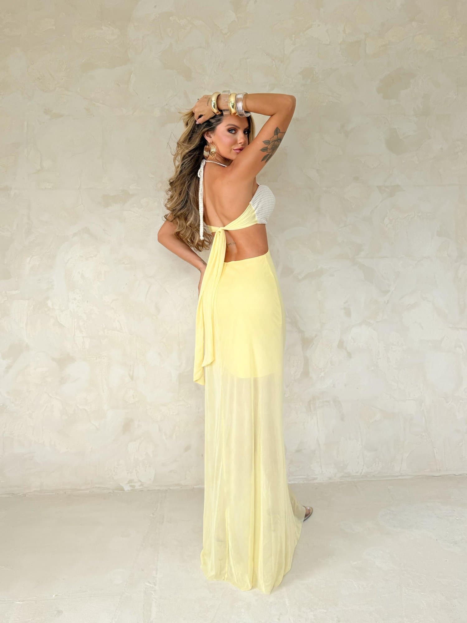 Vestido Longo Florescer Amarelo