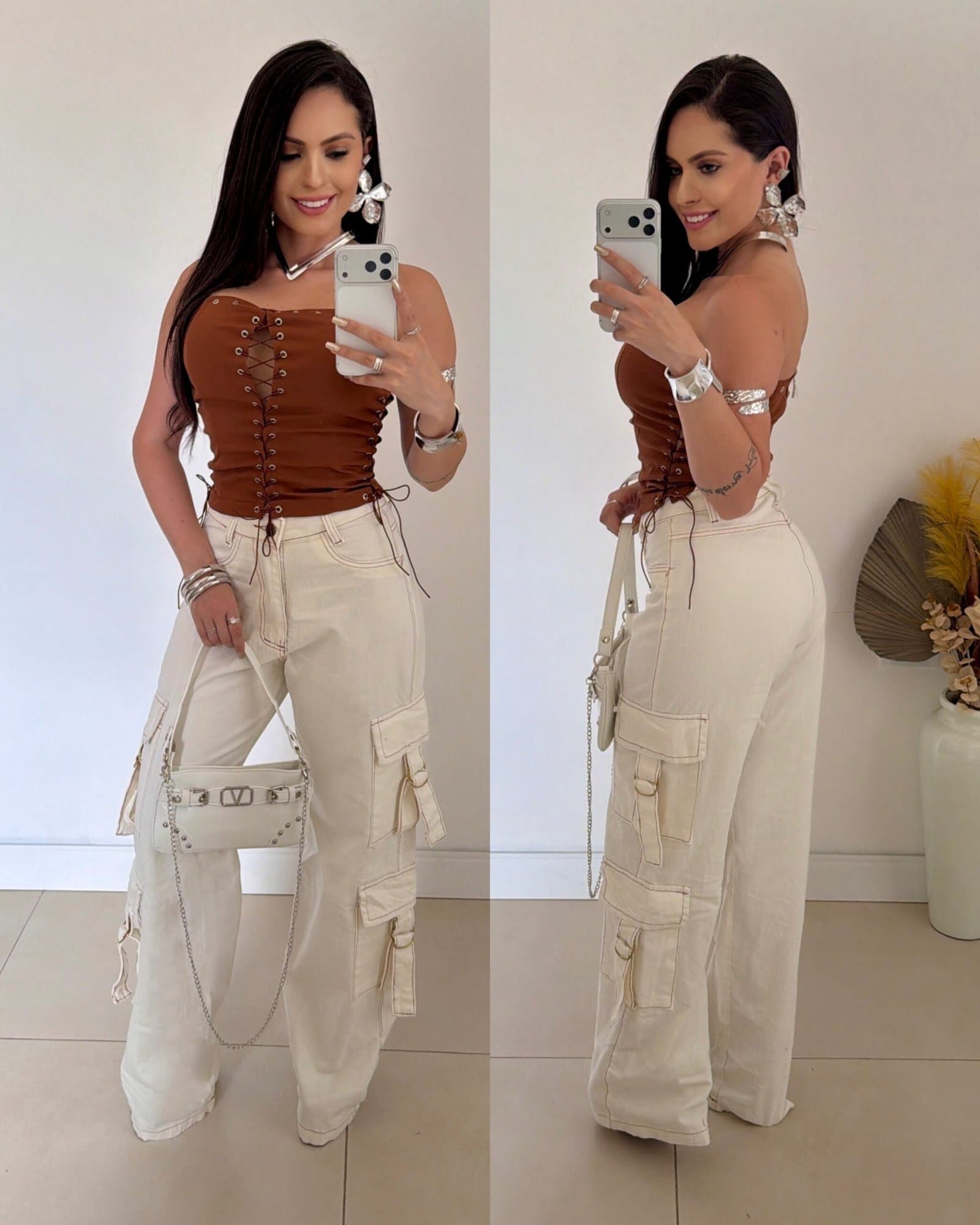 Calça Wide Leg Jeans Branca