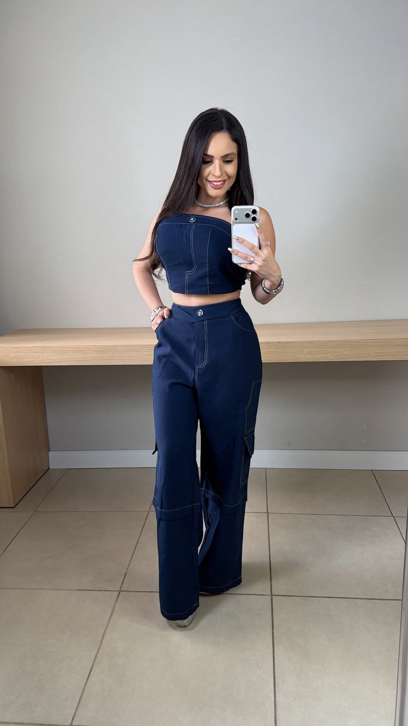 Conjunto de Calça Wide Leg Cargo