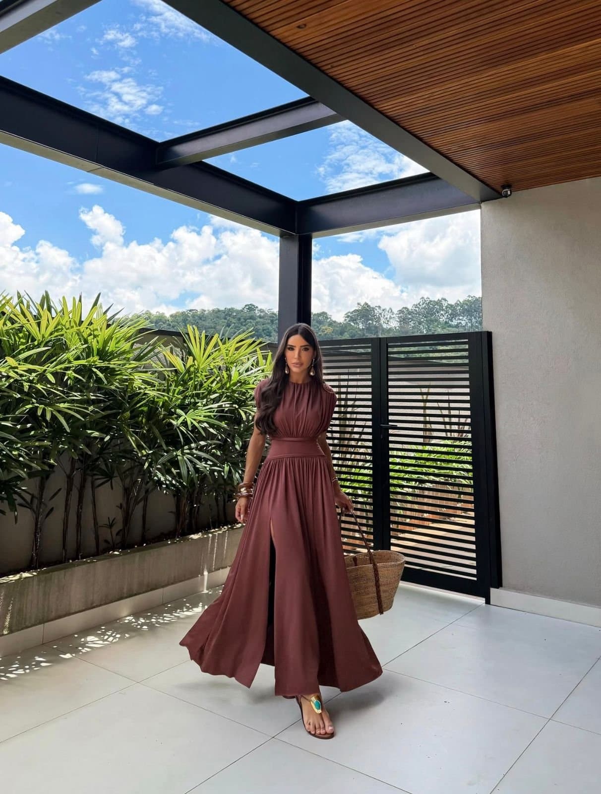 Vestido Fluit Madonna Marrom