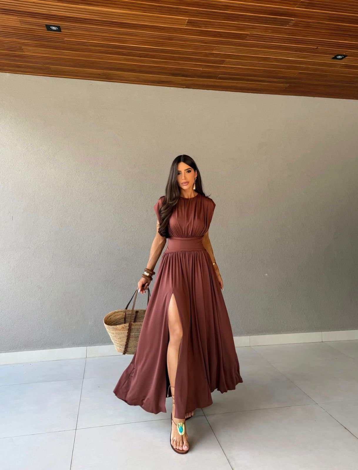 Vestido Fluit Madonna Marrom