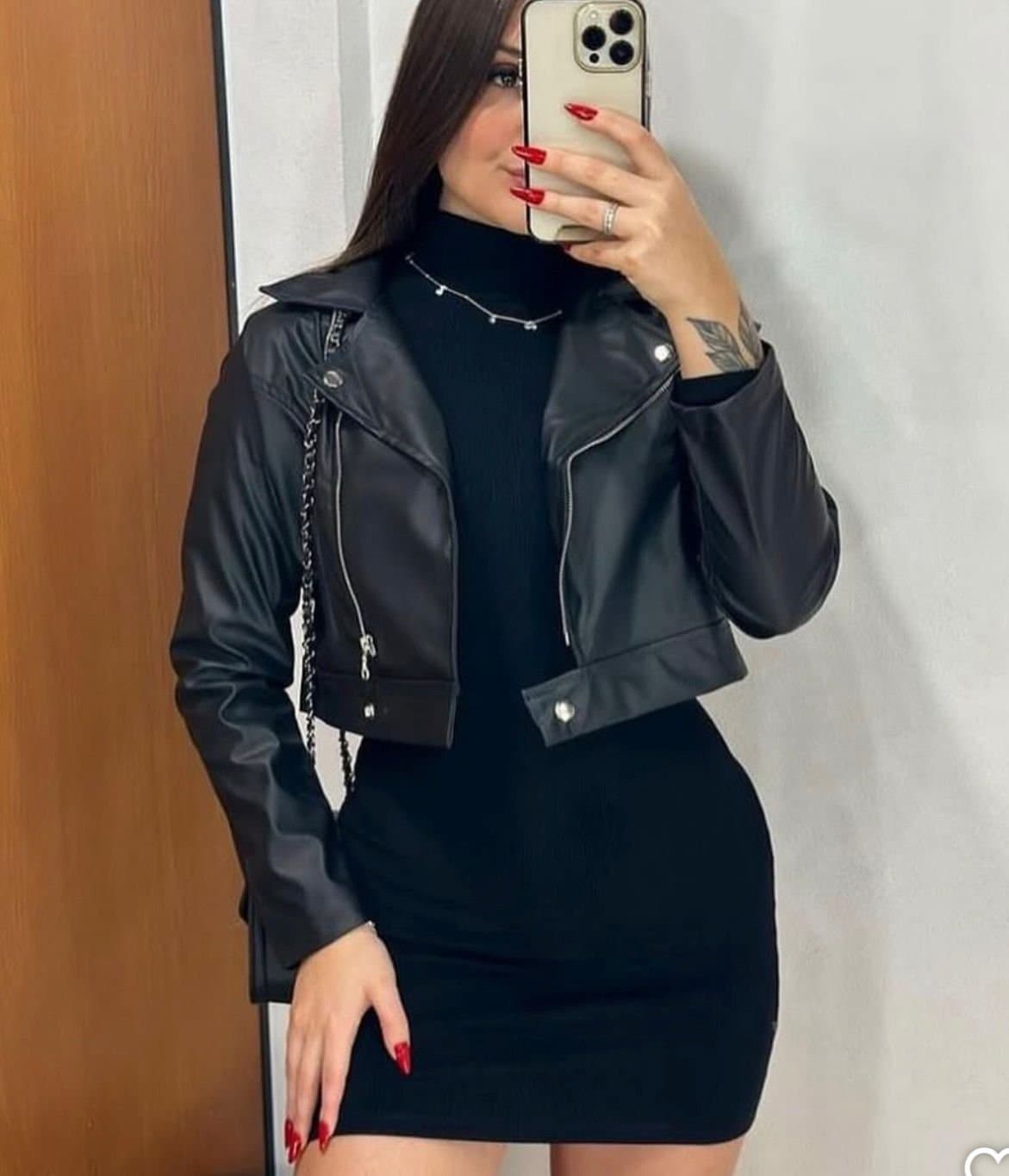 Jaqueta Courino Preta