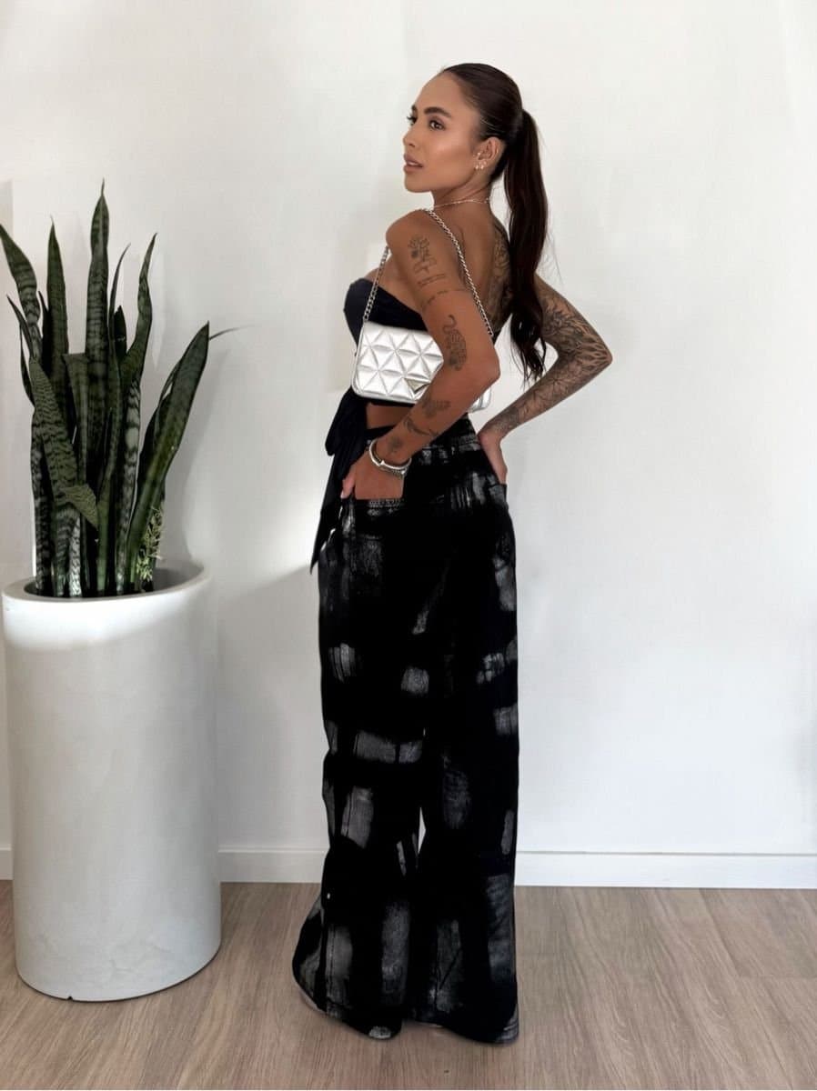 Calça Jeans Foil Pintura Metálica