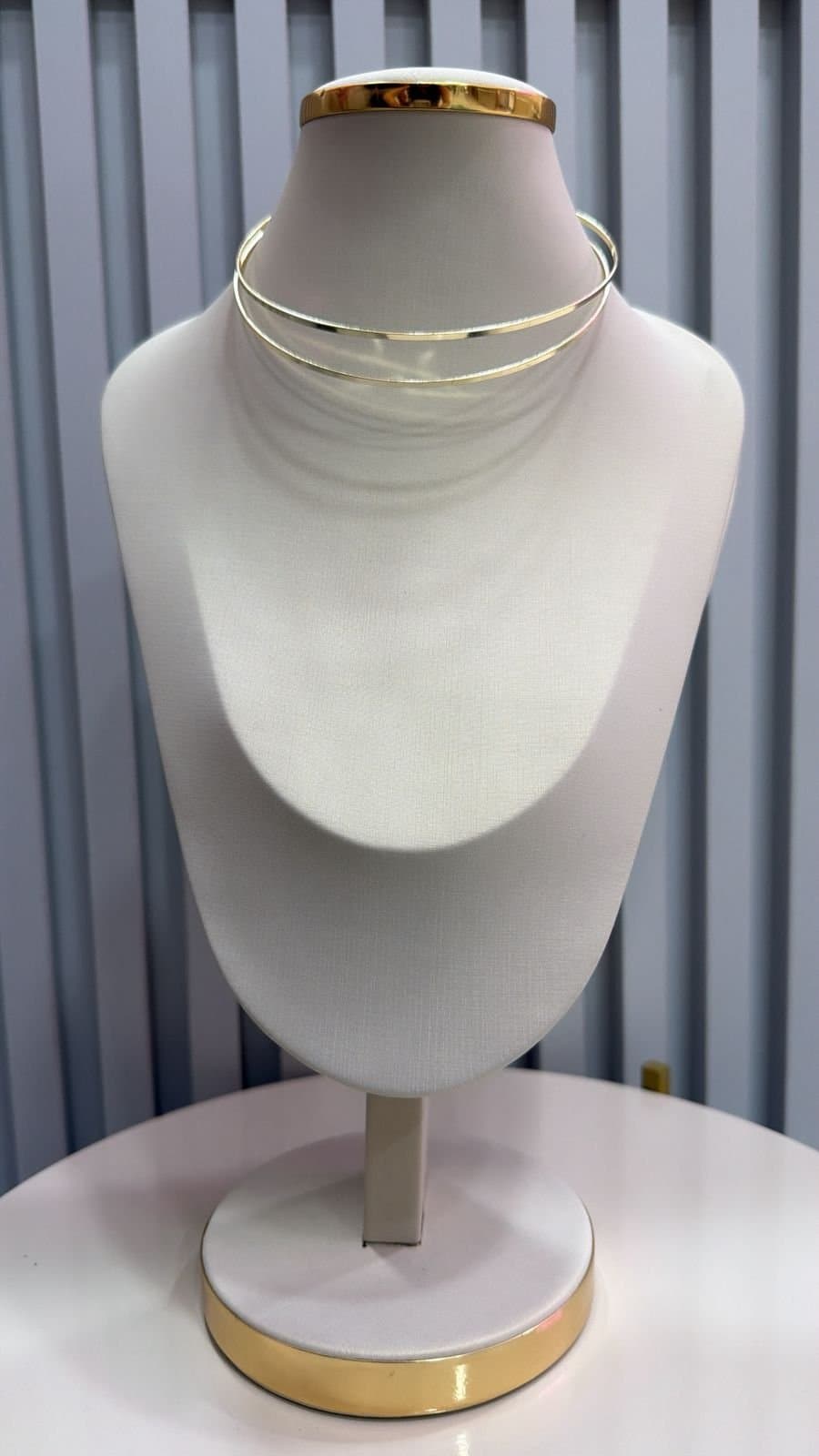 Colar Choker Duplo Dourado