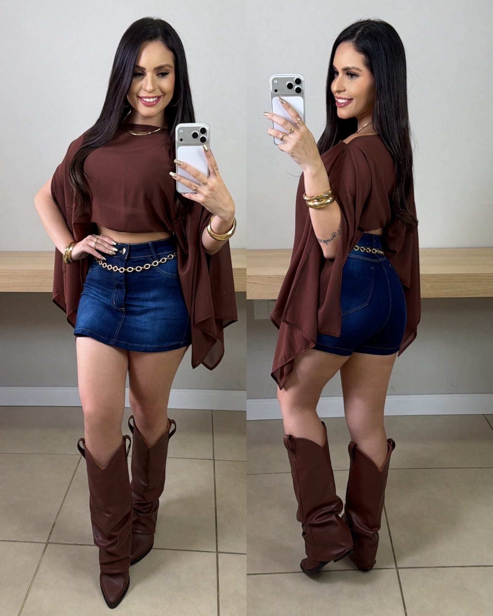 Shorts/Saia Jeans com Lycra Luiza