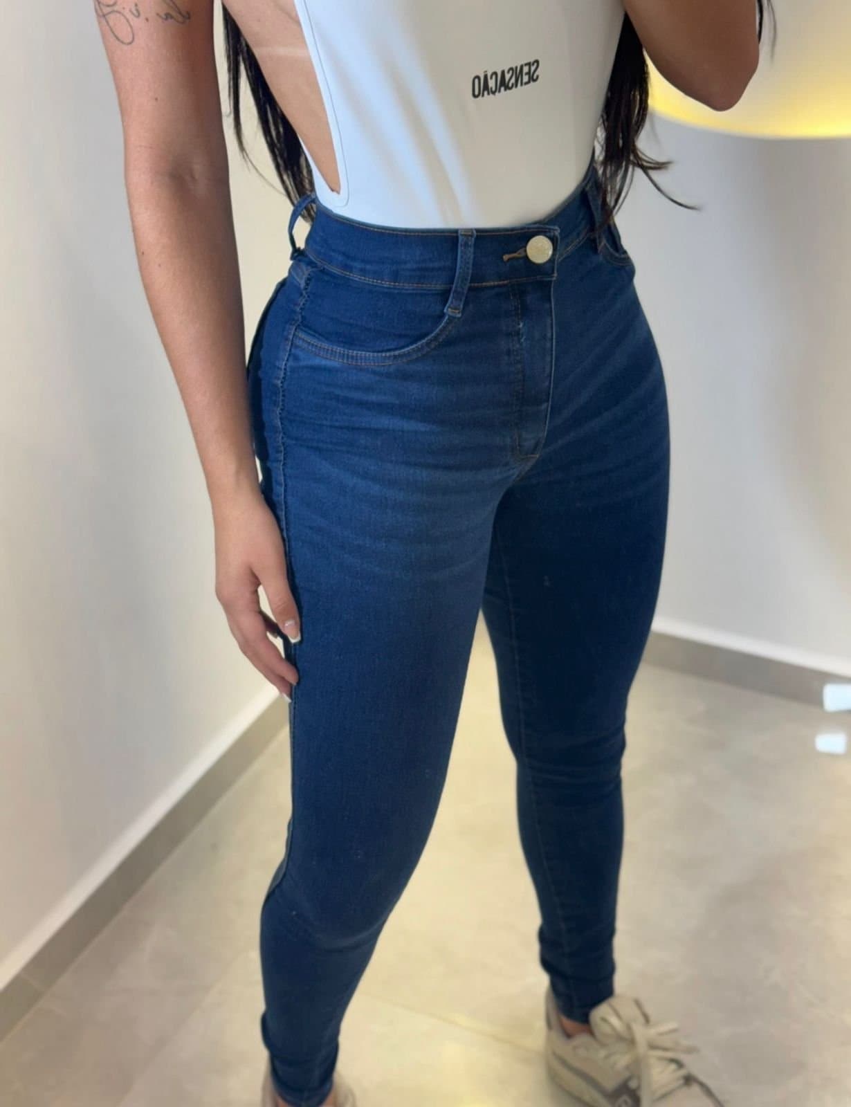 Calça Jeans Sensação Skinny Escuro