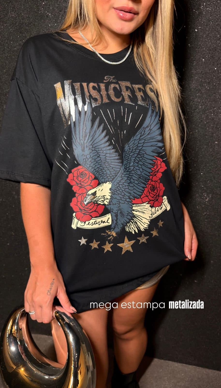 T-shirts Camisetão Max Metalizado Águia