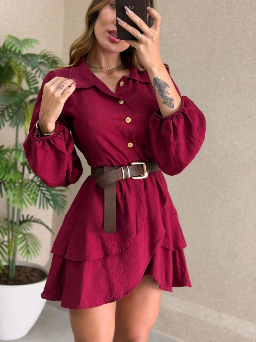 Vestido/macaquinho Botões