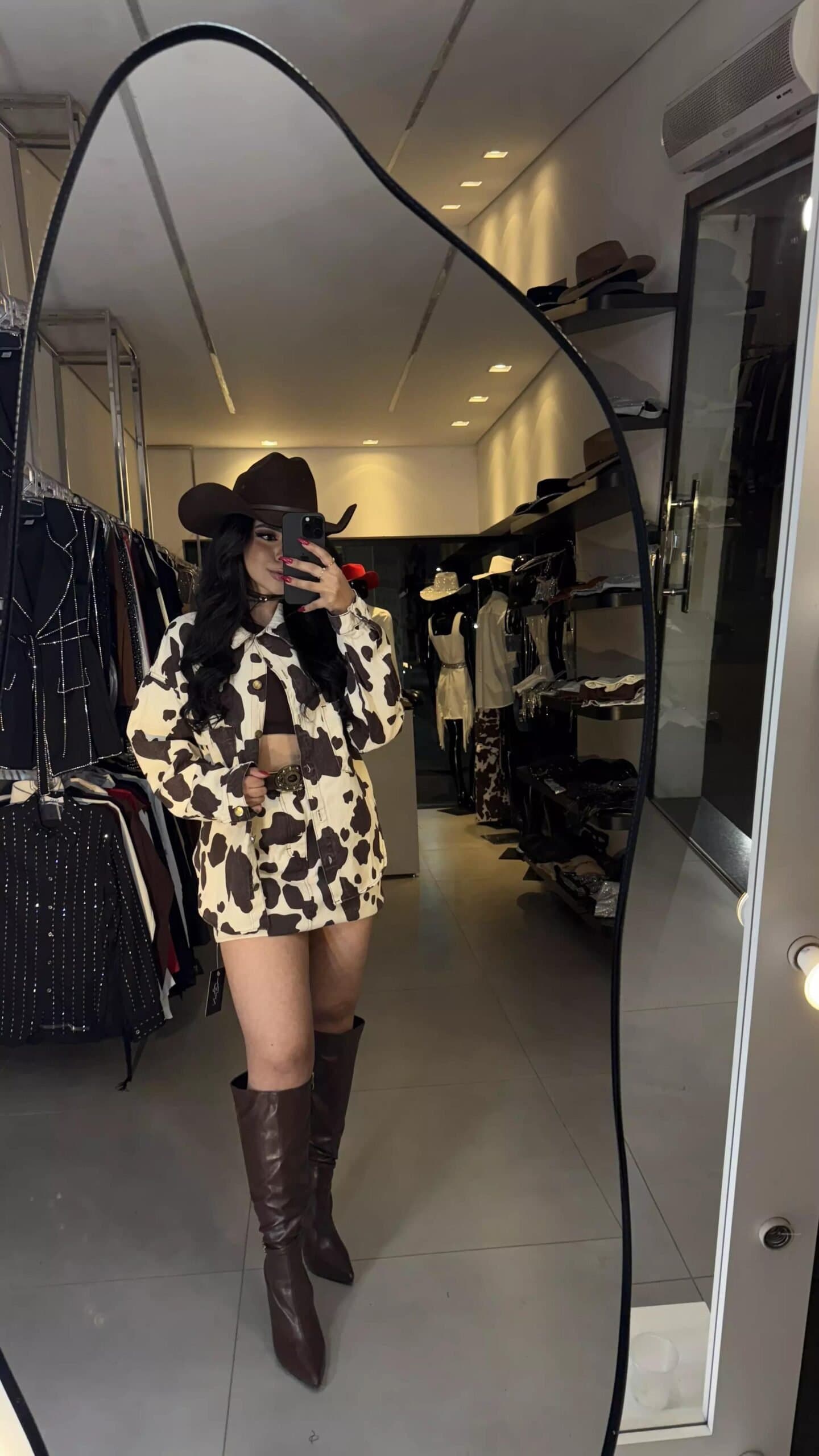 Jaqueta Jeans Cow Print