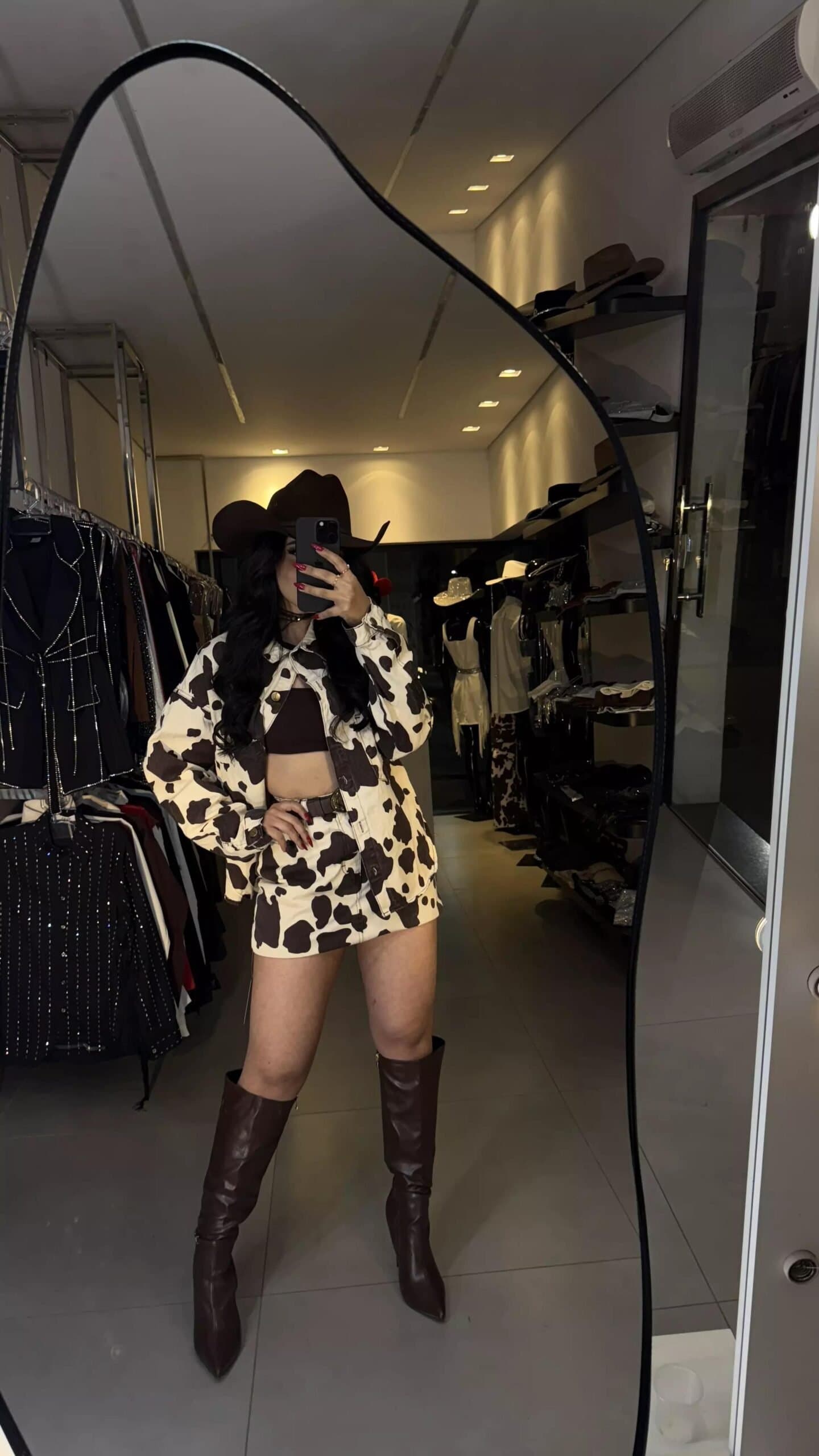 Jaqueta Jeans Cow Print