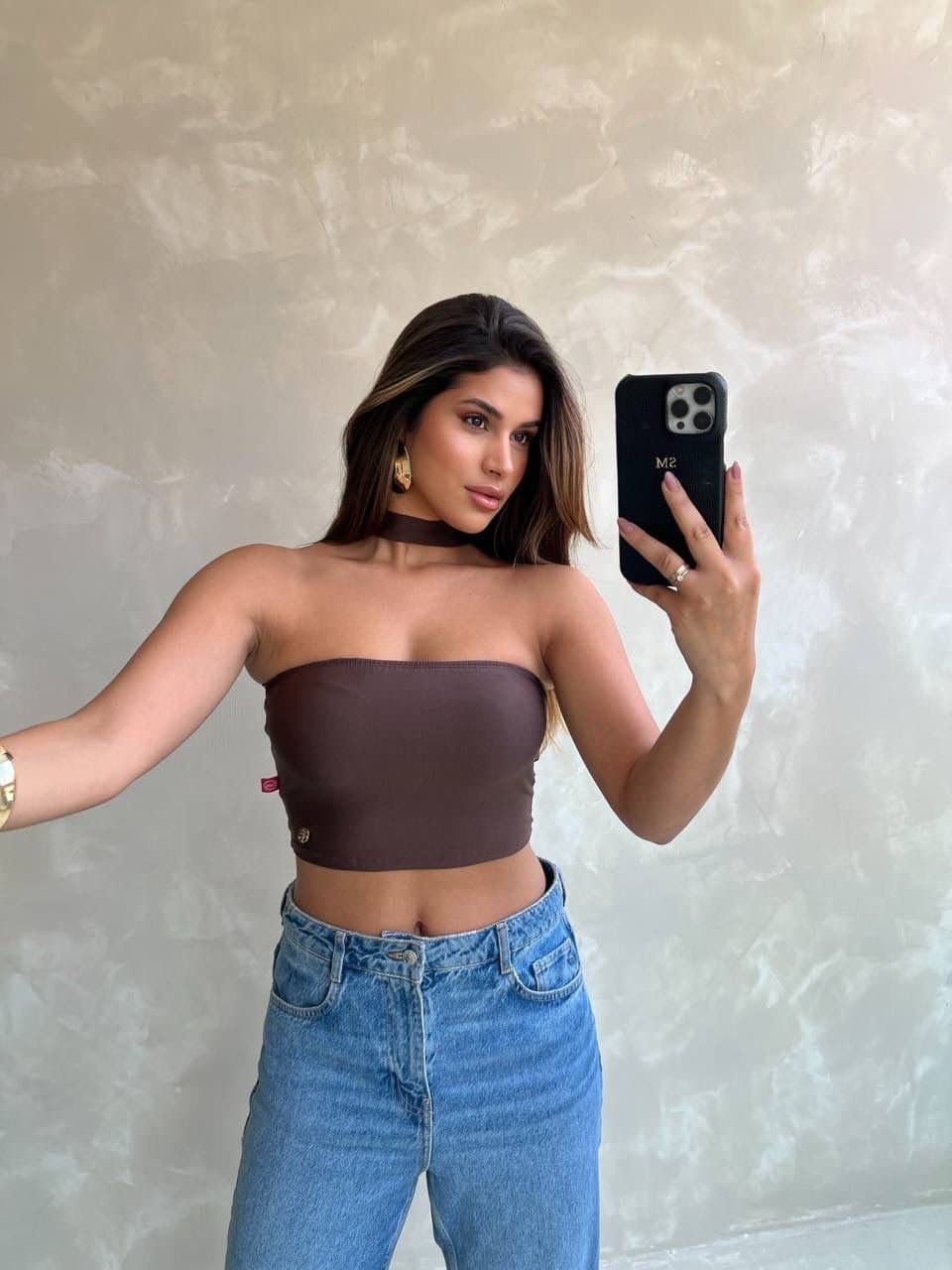 Cropped com Golinha Choker