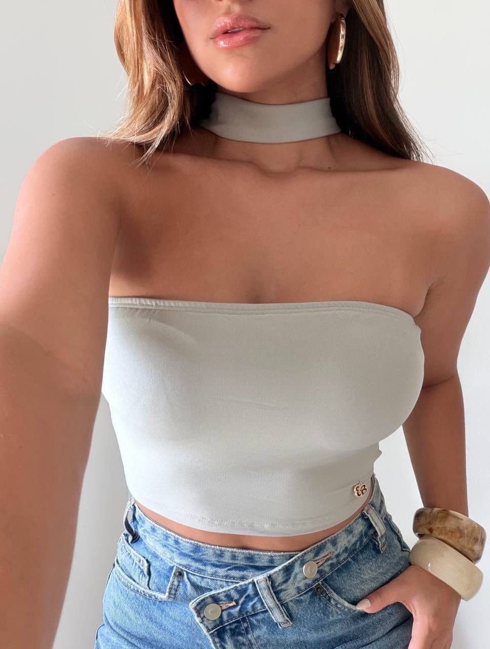 Cropped com Golinha Choker