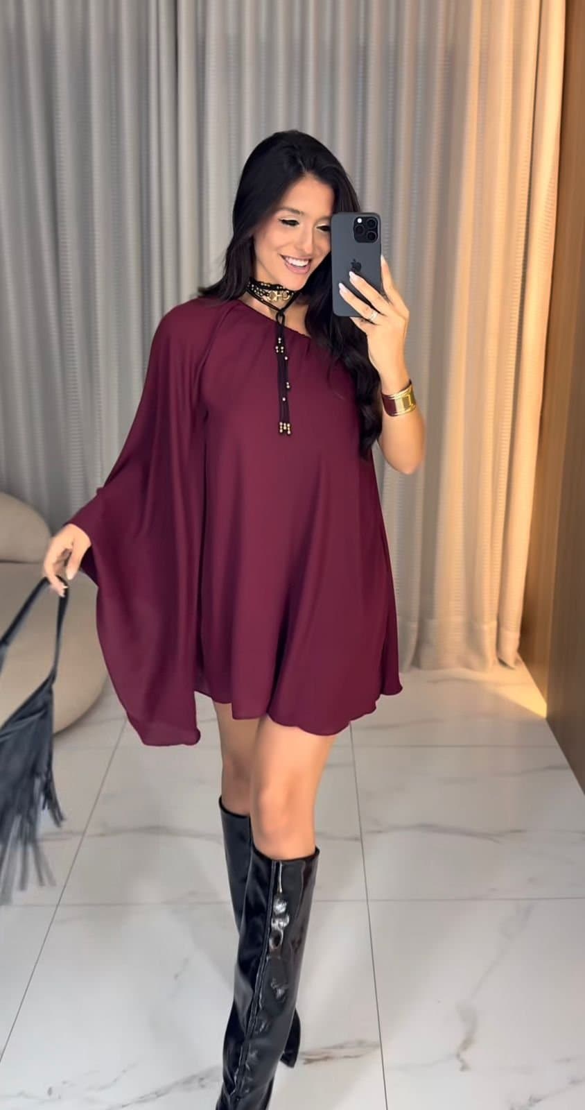 Vestido Chiffon Luana Manga Única