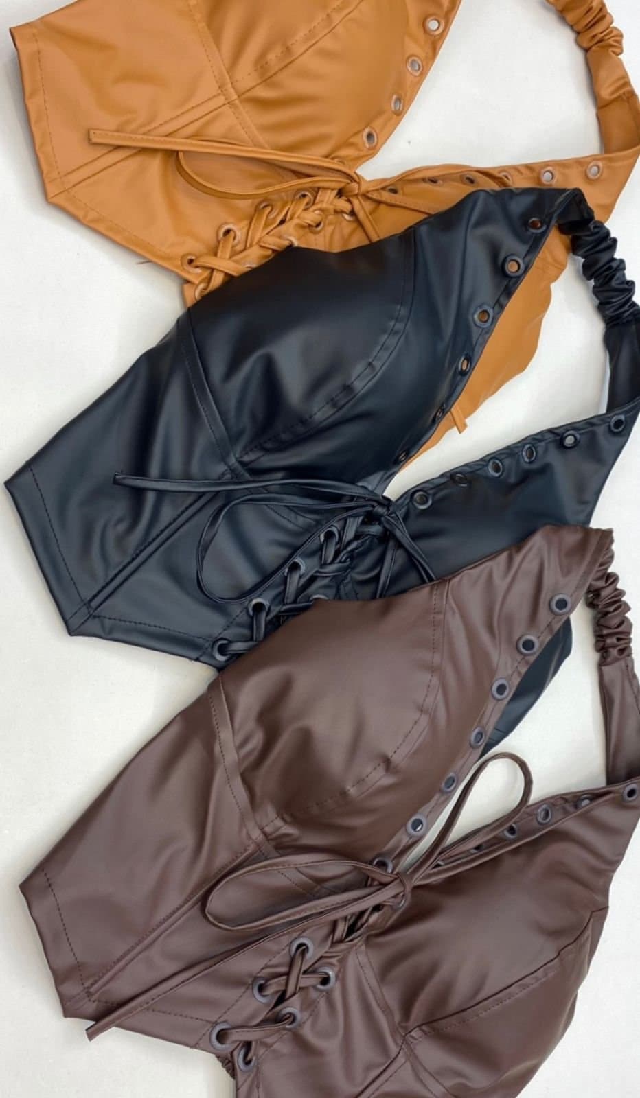 Cropped Corset Courino Ilhós Prata