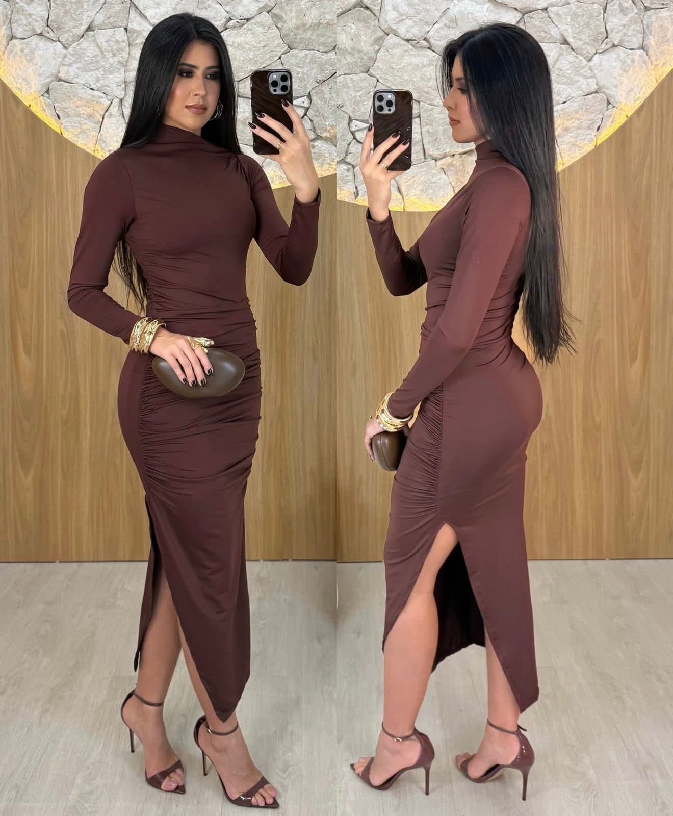 Vestido Mid Drapeado Fluity