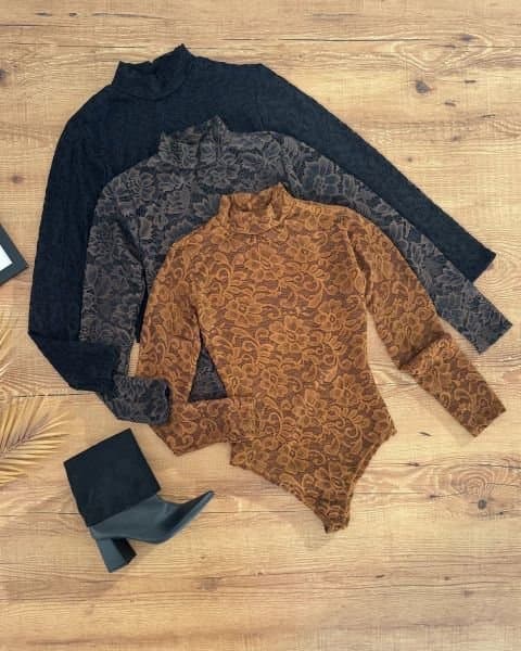 Body Rendado Marrom Kiara