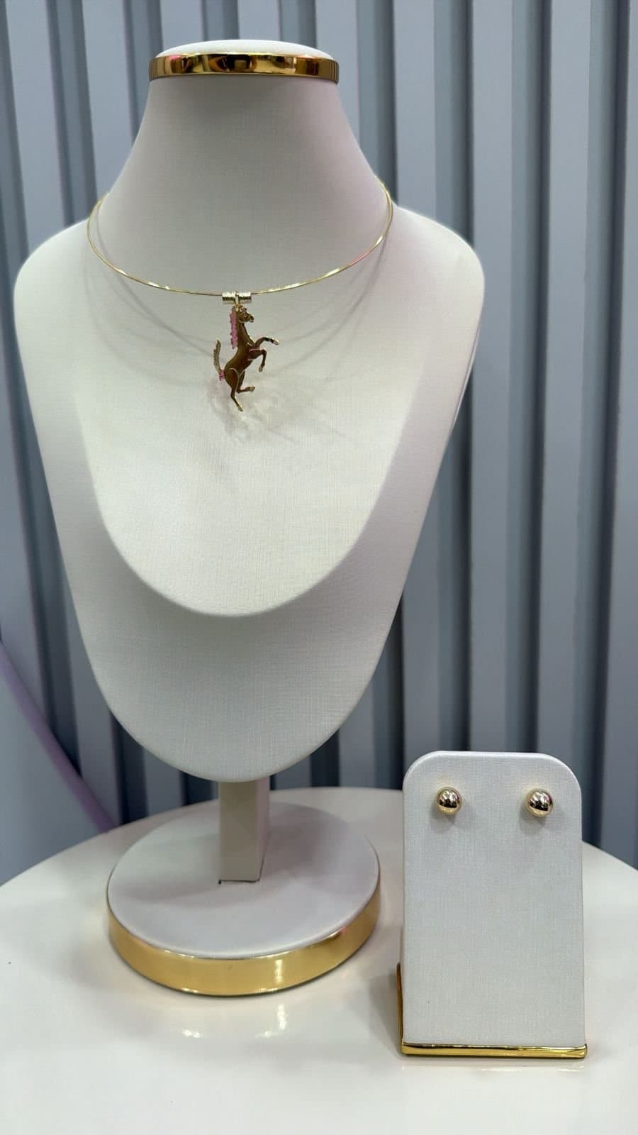 Conjunto de Colar Choker Aro Country + Brinco Dourado