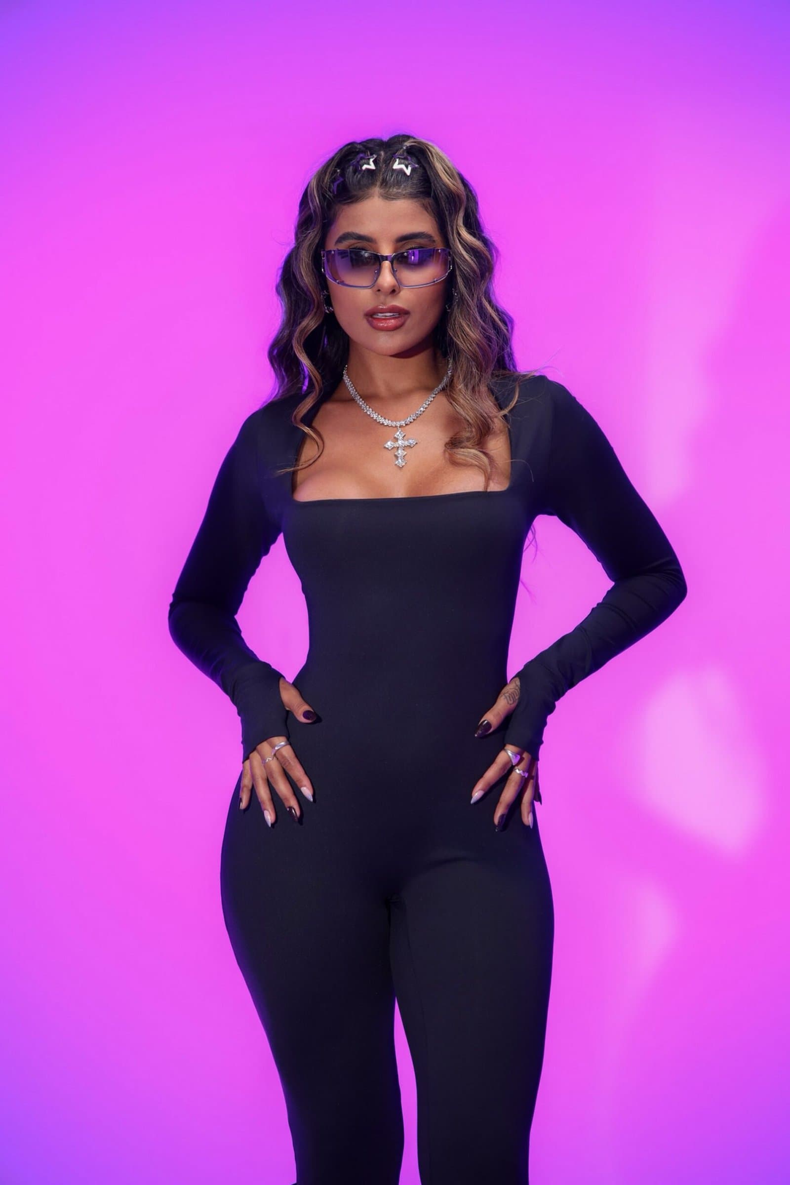 Macacão Longo Poliamida Costas Abertas Preto