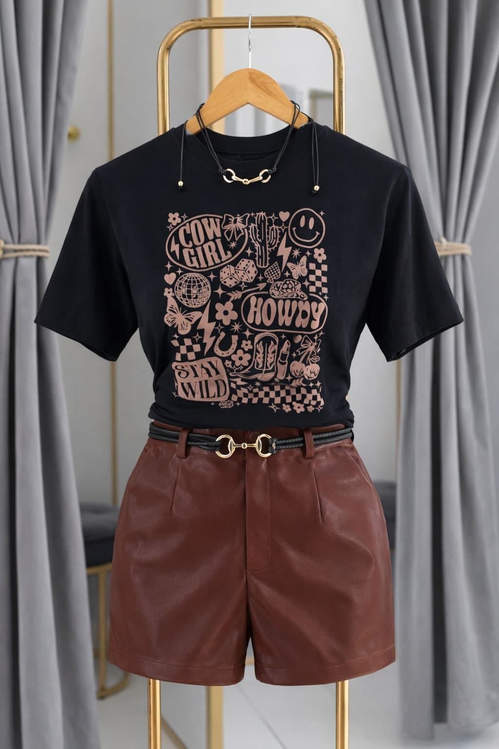 Shorts Marrom Courino Premium