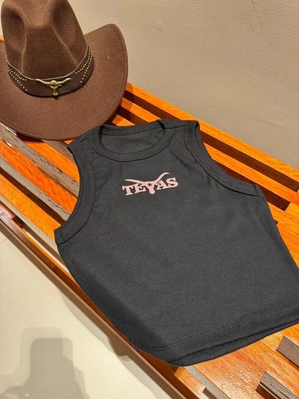 Cropped Regatinha Ribana Canelada Texas