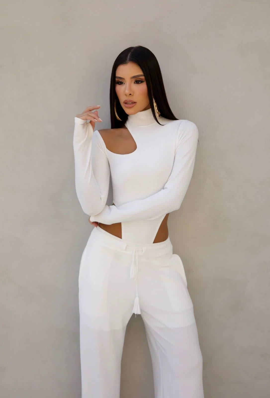 Conjunto Kim Body + Calça Tricot Texturizado