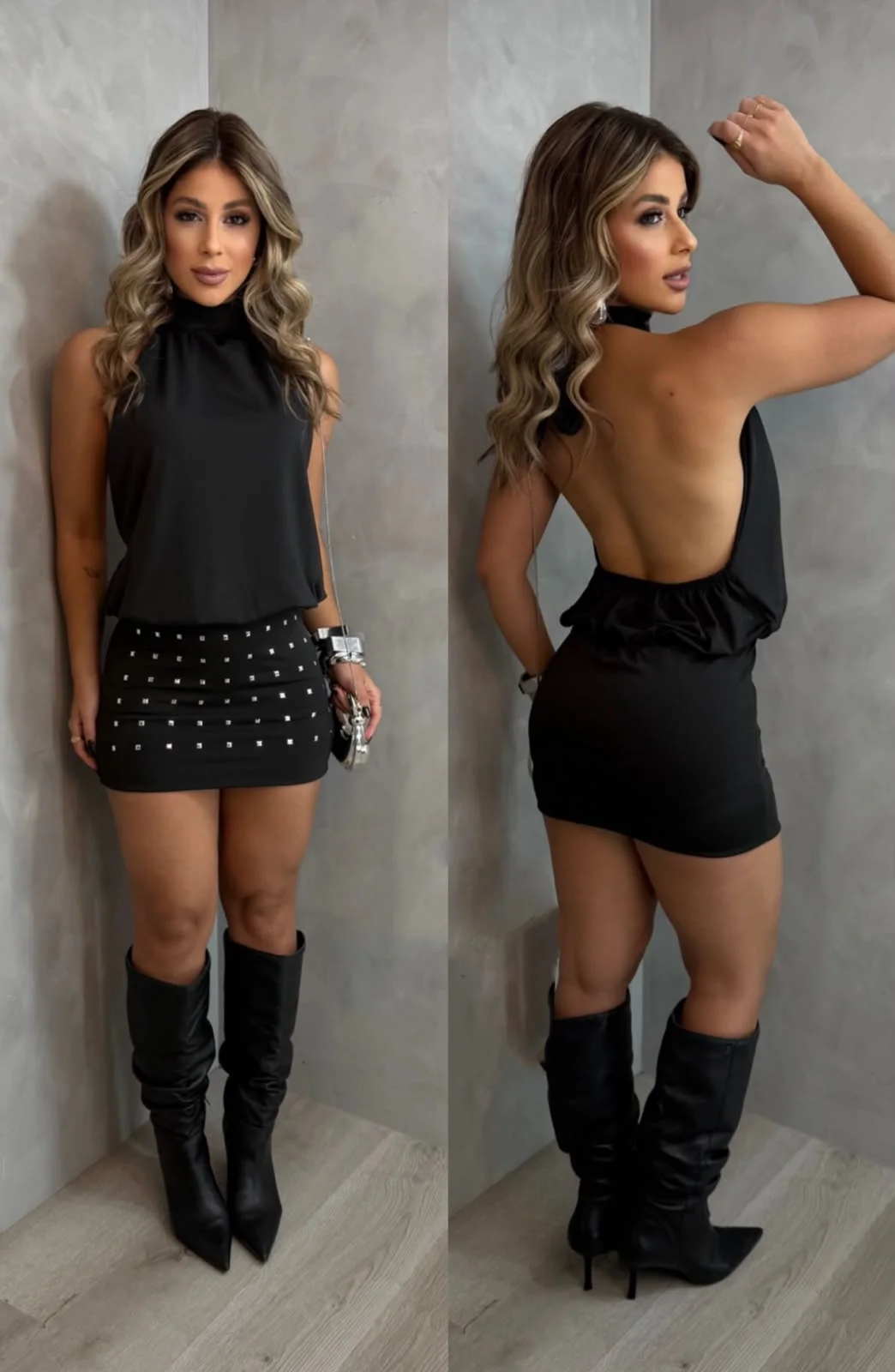 Vestido Frente Única com Aplicação