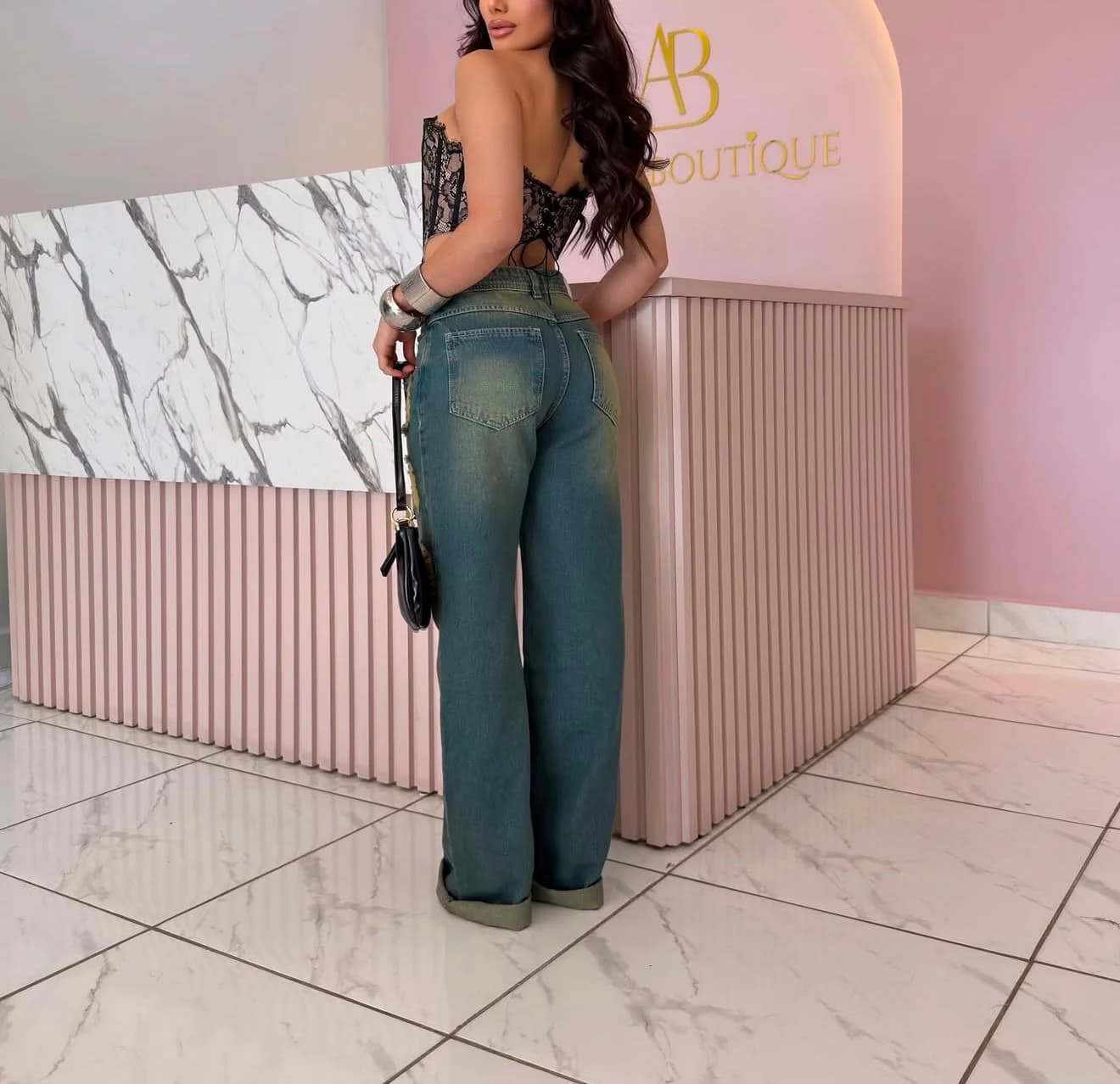 Calça Jeans Sensação Wide Leg Destroyed