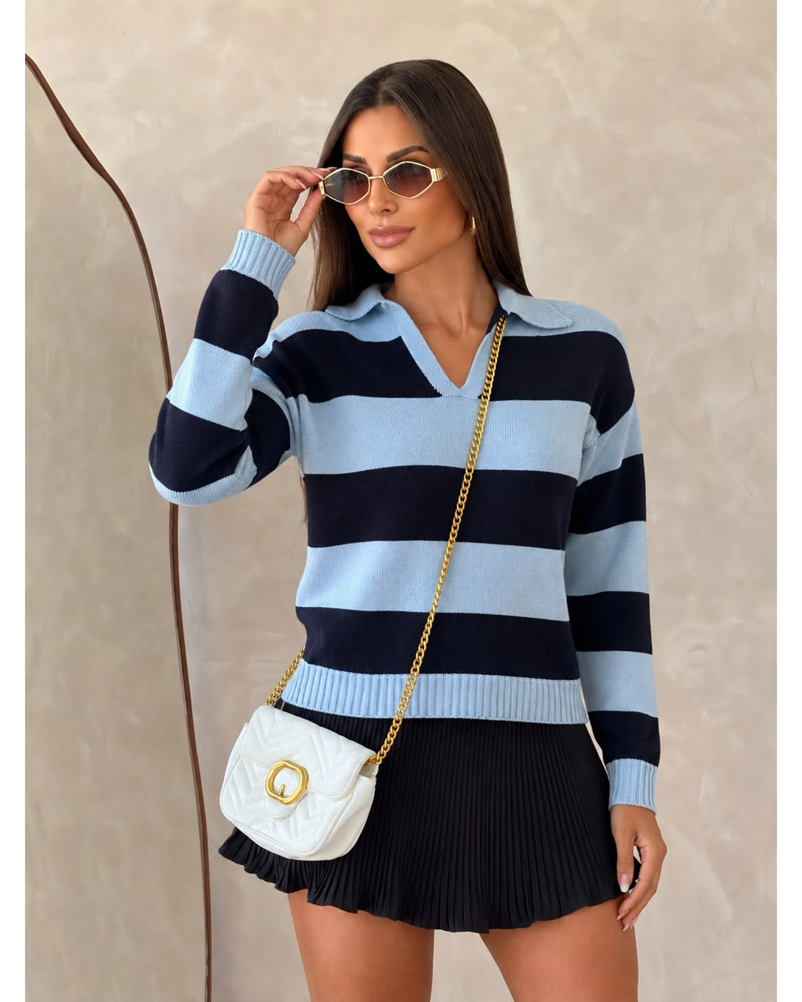 Blusa Tricô Modal Listrado Hannah
