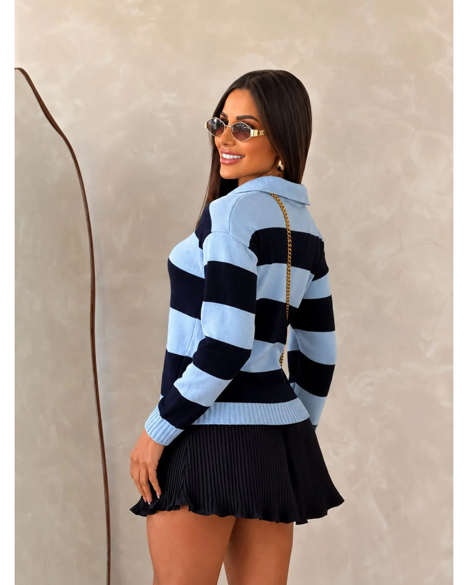 Blusa Tricô Modal Listrado Hannah