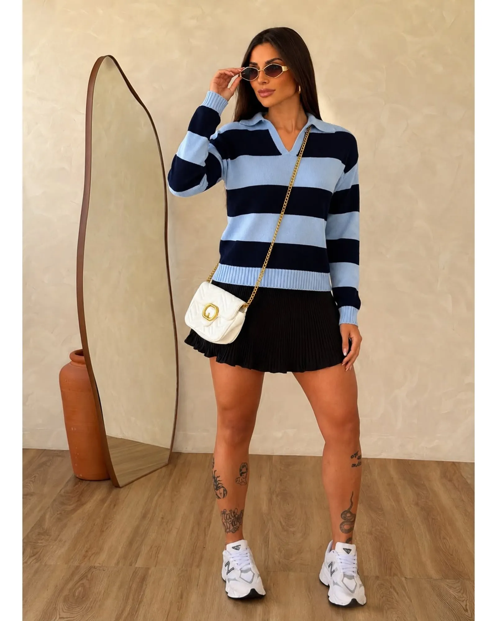 Blusa Tricô Modal Listrado Hannah