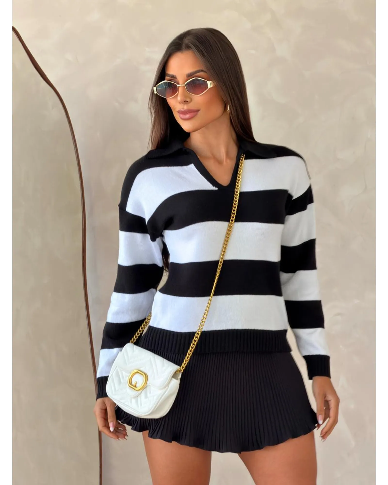 Blusa Tricô Modal Listrado Hannah