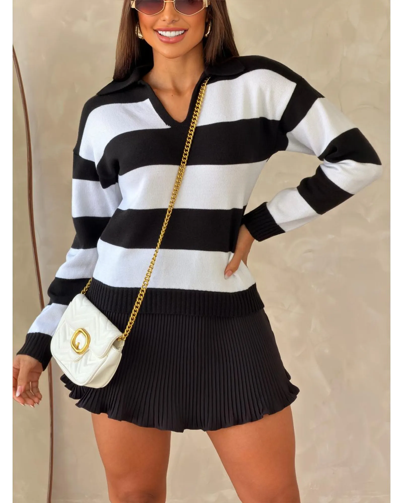 Blusa Tricô Modal Listrado Hannah
