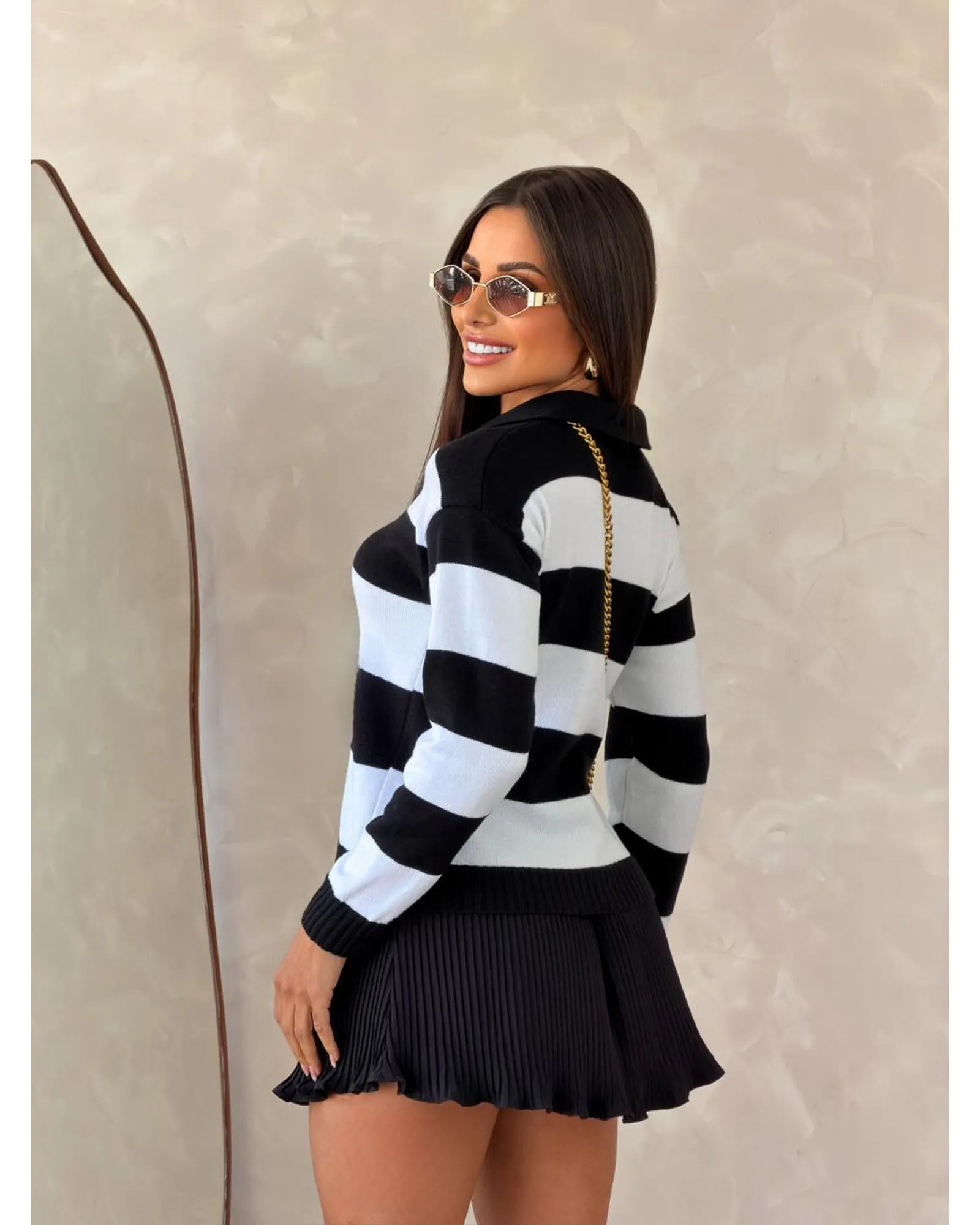 Blusa Tricô Modal Listrado Hannah
