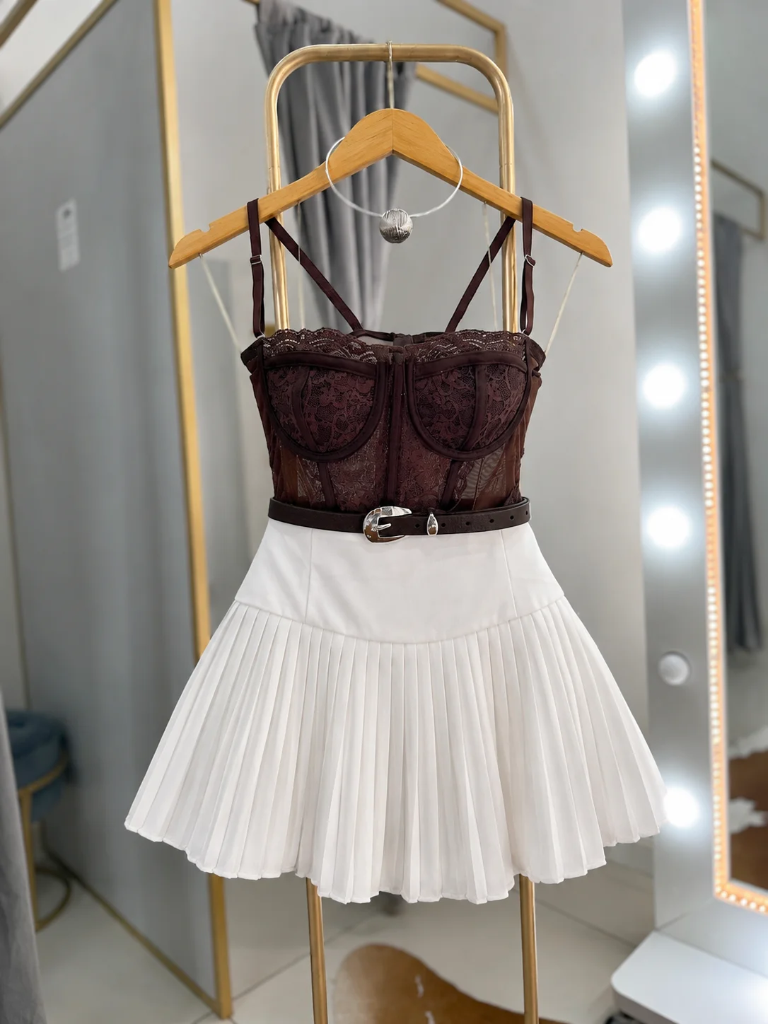 Saia/shorts Plissado Crepe