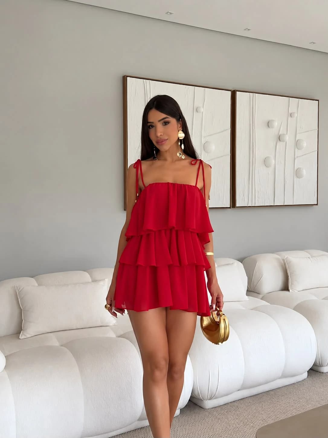 Vestido/macaquinho Chiffon Priscila