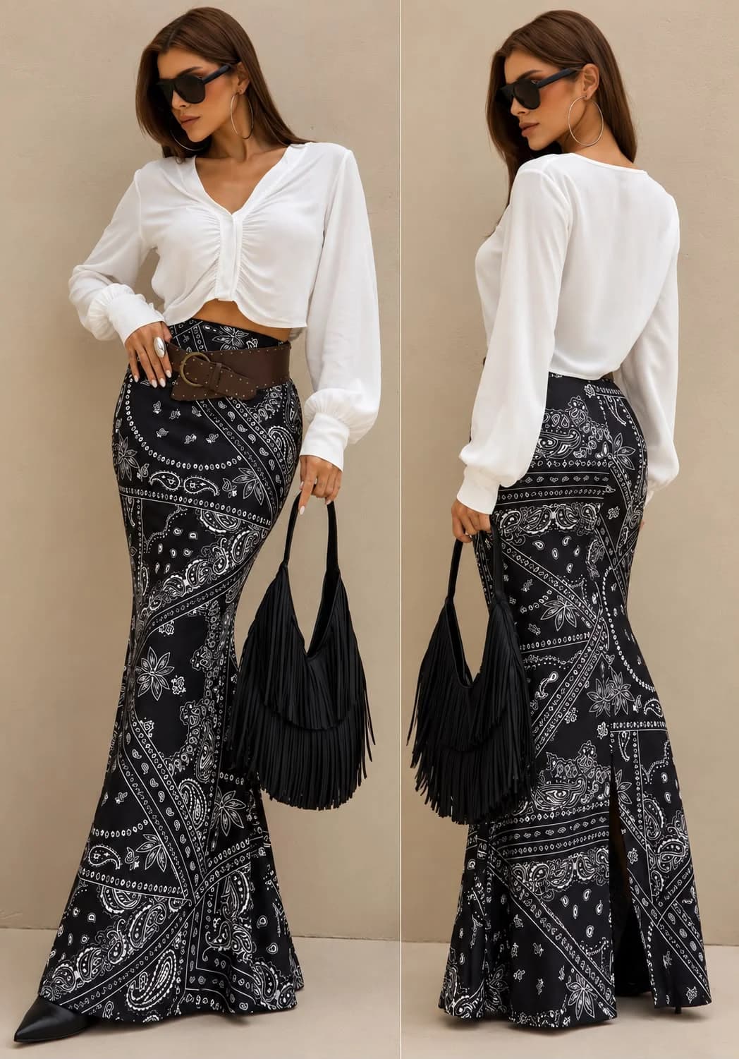 Saia Longa Estampada Sereia