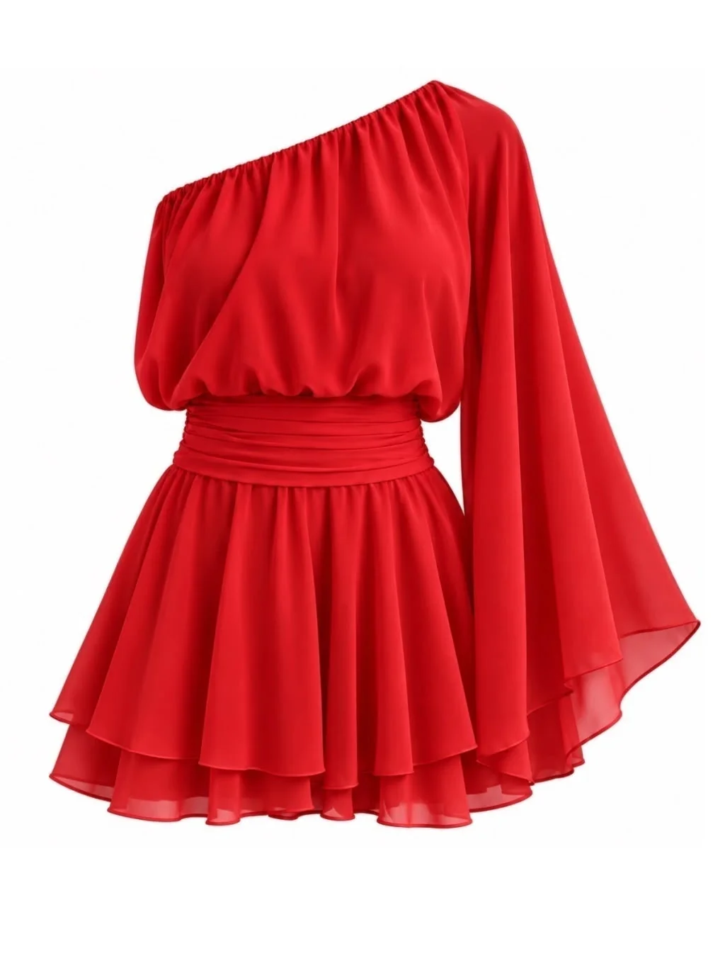 Vestido/macaquinho Chiffon Manga Única Fran